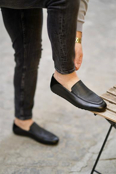 Timo Black Floater Men Leather Shoes