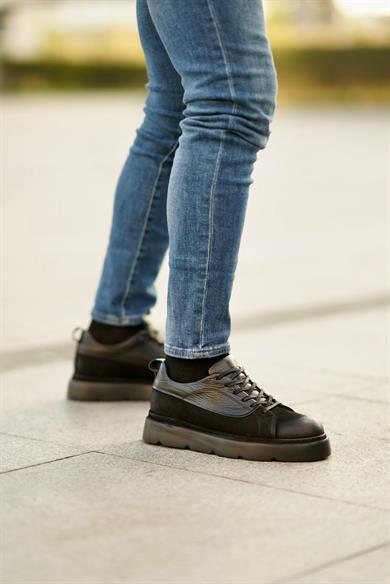 Tony Siyah Erkek Deri Ayakkabı