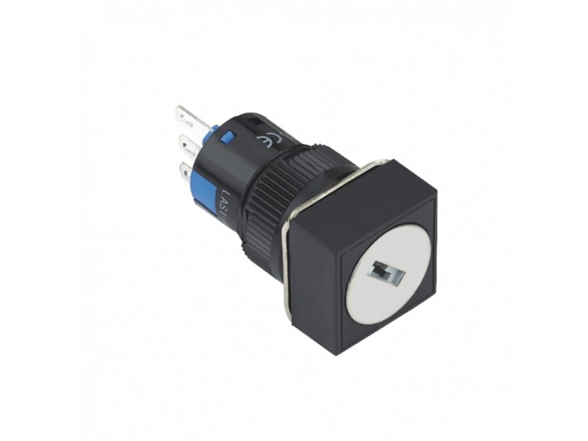 Kare 16MM Anahtarlı Kalıcı Buton LAS1-AF-22Y