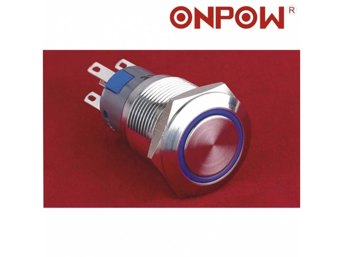 Onpow Yuvarlak 19mm Ledli Metal Buton Yaylı LAS1-AGQ-11ZE