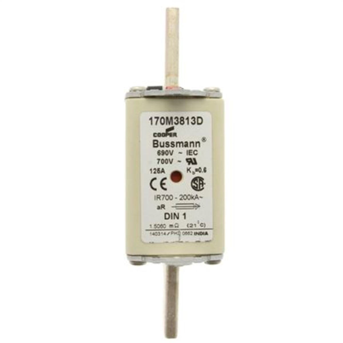 Bussmann 170M3813D 125A NH1 Hızlı Bıçaklı Sigorta