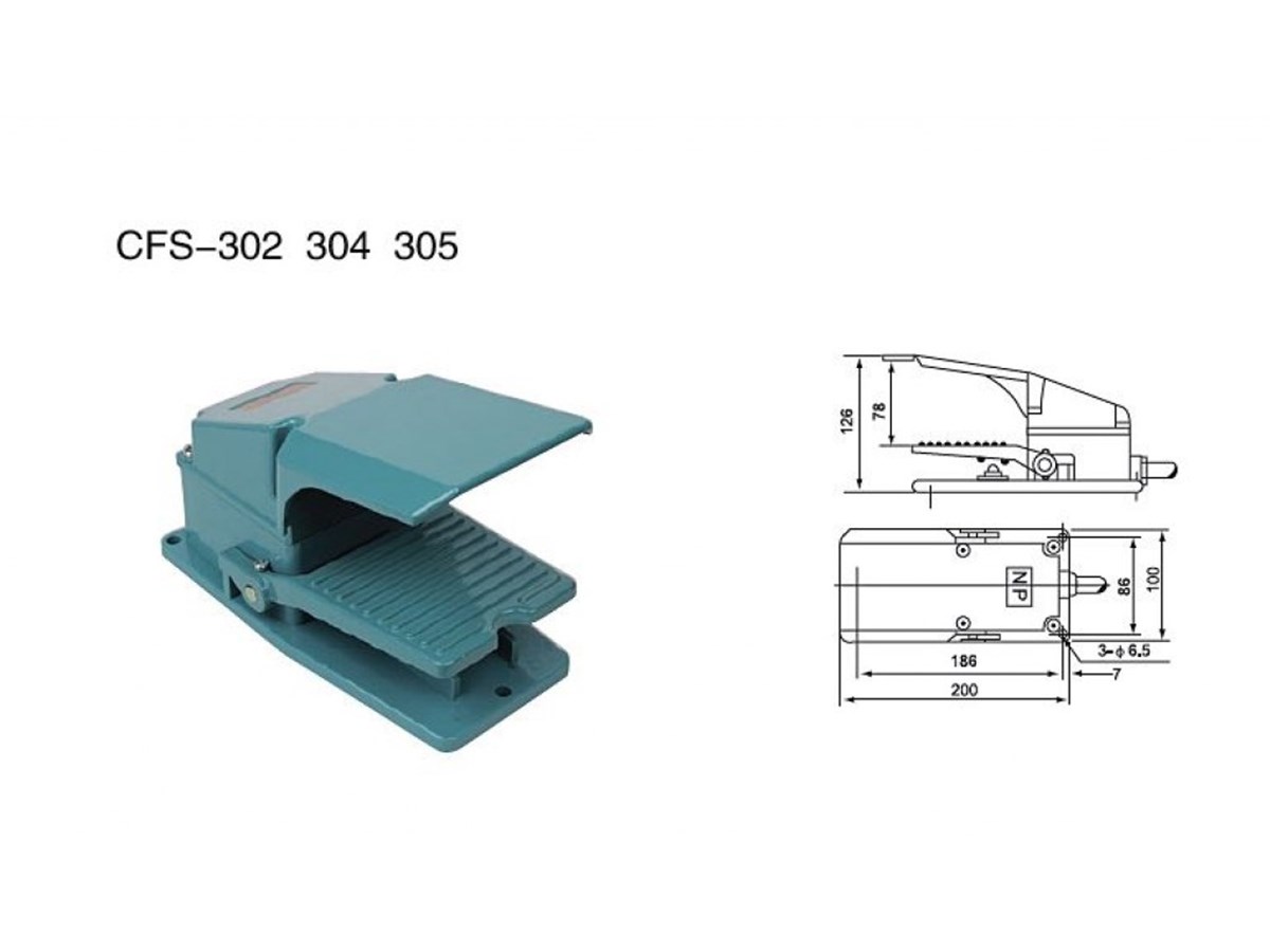 CNTD CFS-302 Döküm Korumalı Pedal Switch 200x100mm