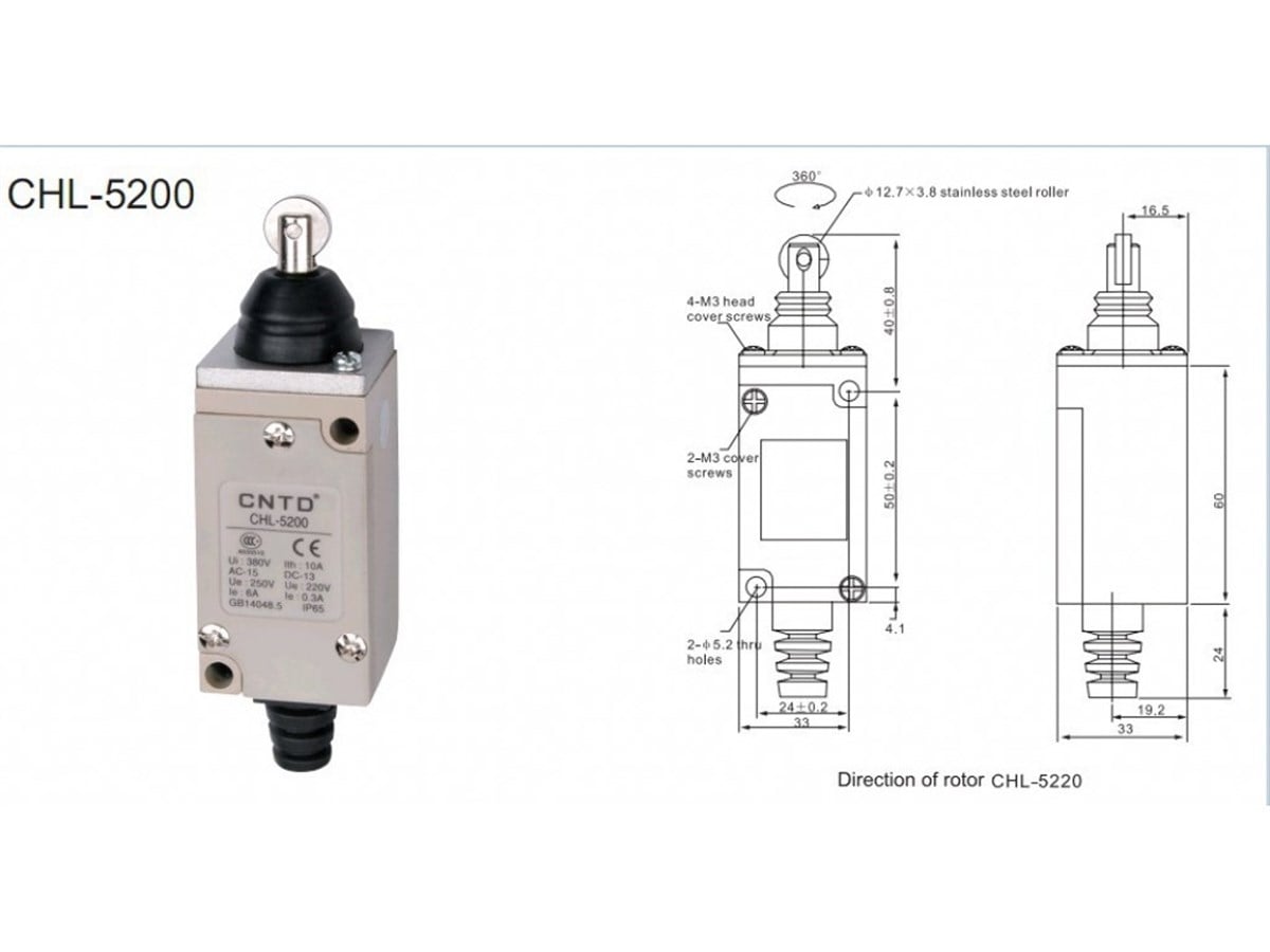 CNTD CHL-5200 Doğrusal Makaralı Pim Limit Switch