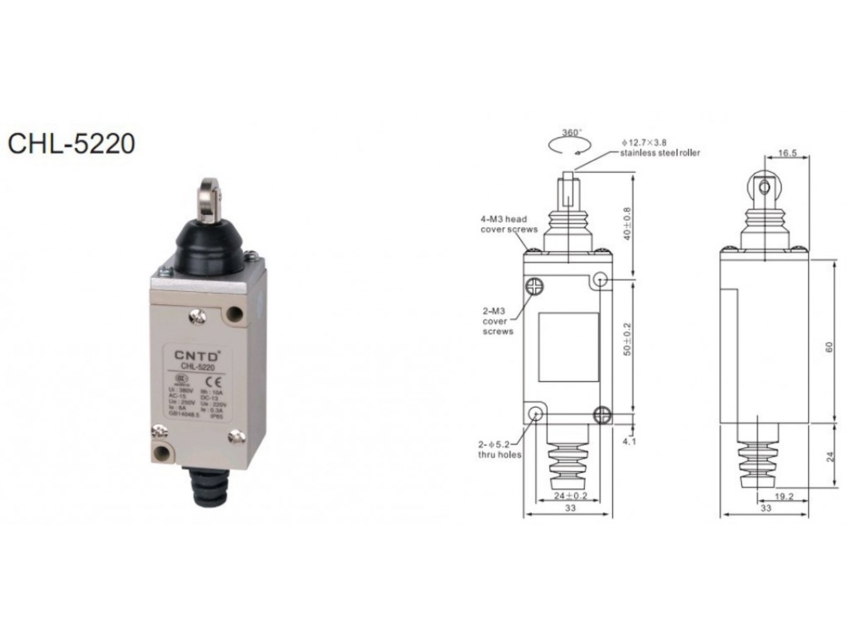 CNTD CHL-5220 Doğrusal Ters Makaralı Pim Limit Switch