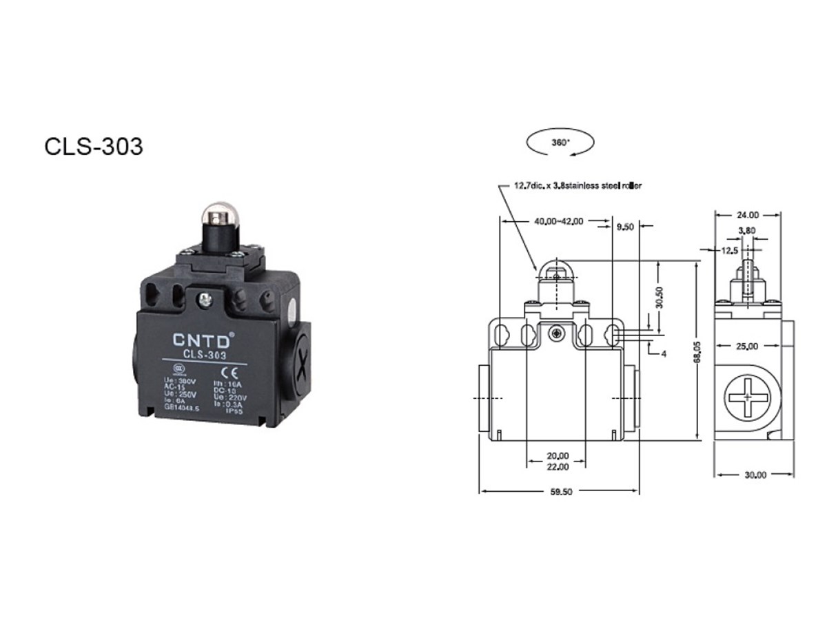 CNTD CLS-303 Geniş Gövde Doğrusal Makaralı Pim Limit Switch