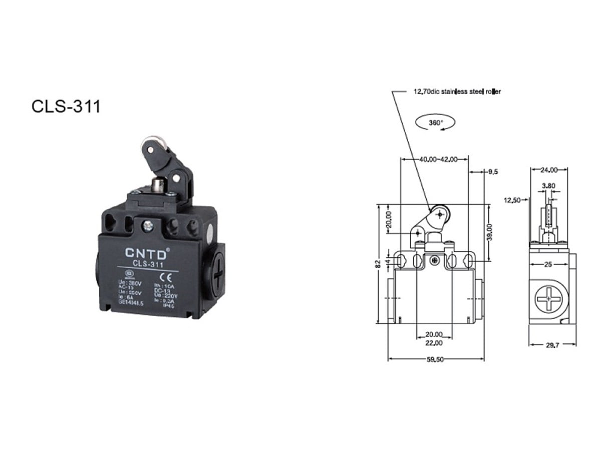 CNTD CLS-311 Geniş Gövde Doğrusal Pim Kol Makaralı Limit Switch
