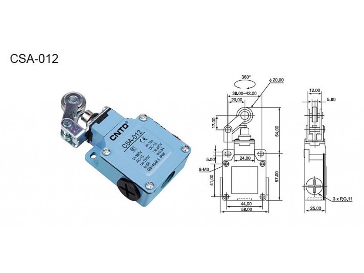 CNTD CSA-012 Doğrusal Pim Kol Makara Limit Switch