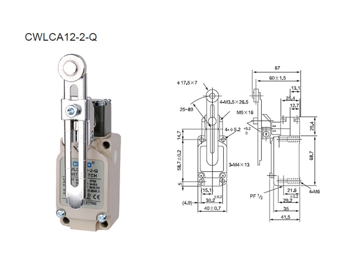 CNTD CWLCA12-2Q Açısal Kol Ayarlı Makaralı Limit Switch