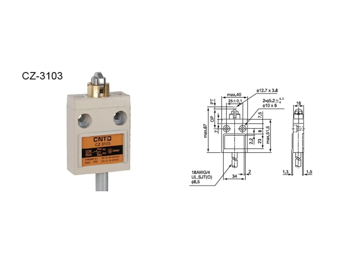 CNTD CZ-3103 Ters Makaralı Pim Limit Switch
