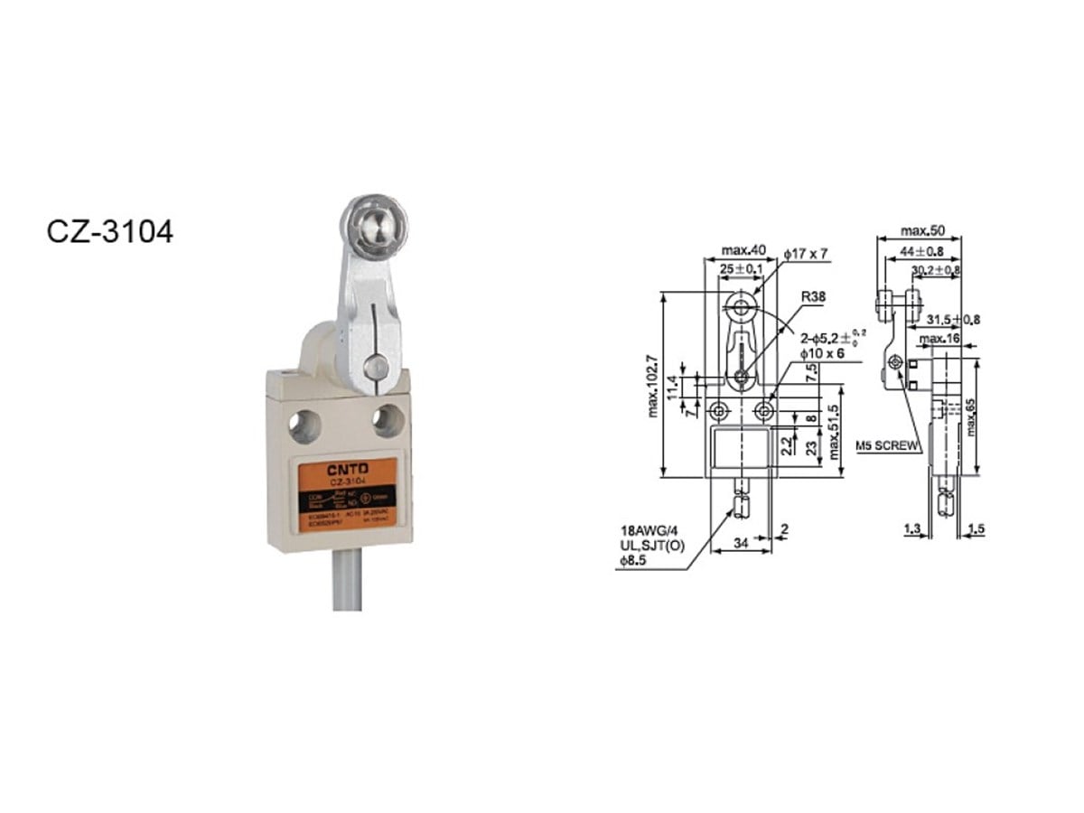 CNTD CZ-3104 Açısal Kol Makaralı Limit Switch