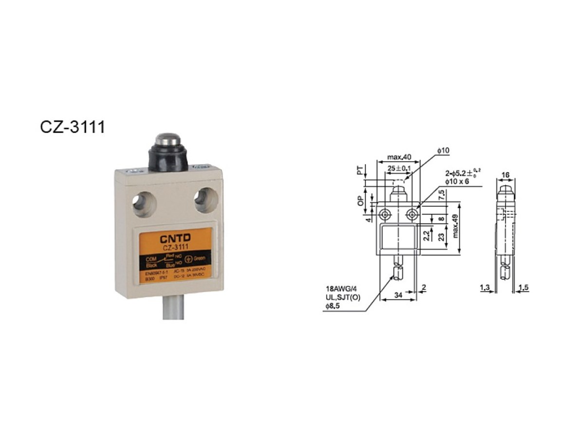 CNTD CZ-3111 Kauçuk Korumalı Pimli Limit Switch
