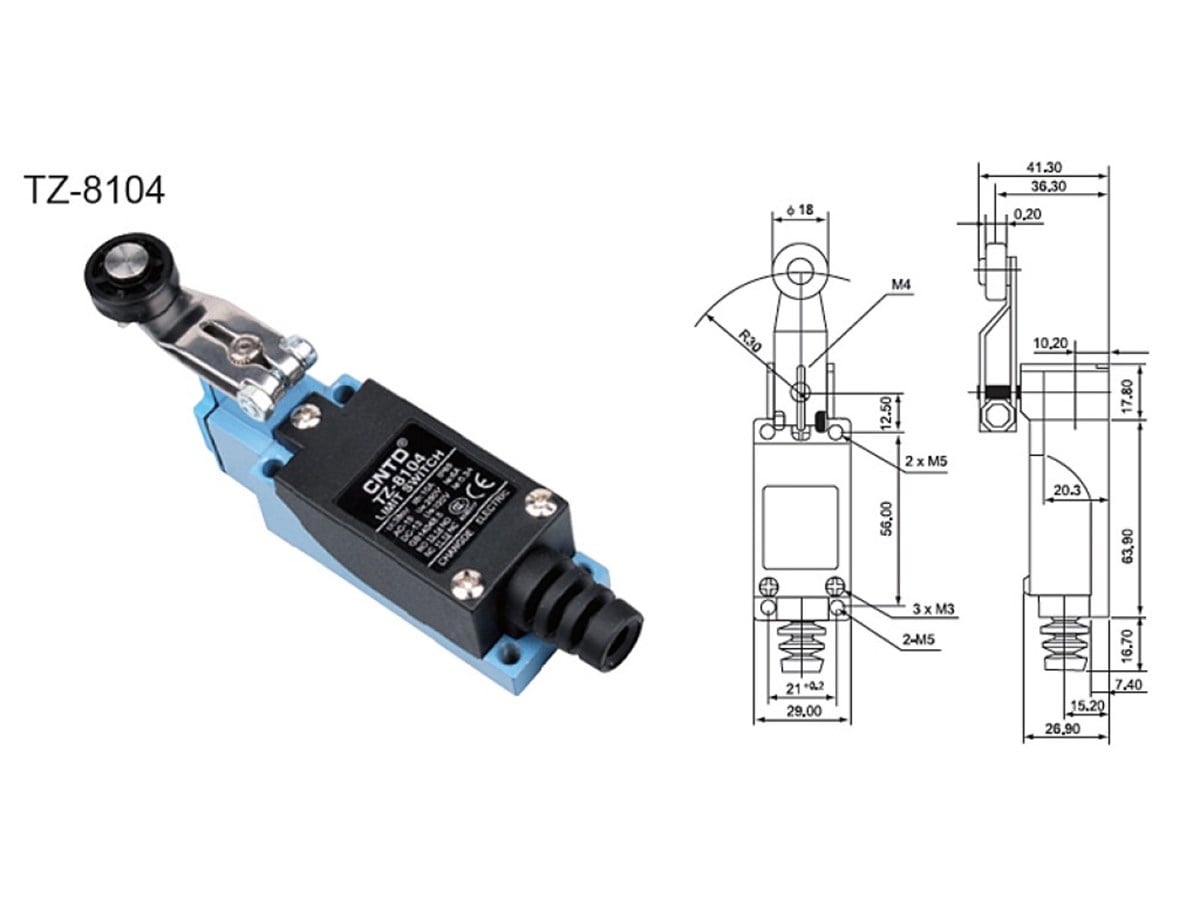 CNTD TZ-8104 Açısal Kol Makaralı Limit Switch
