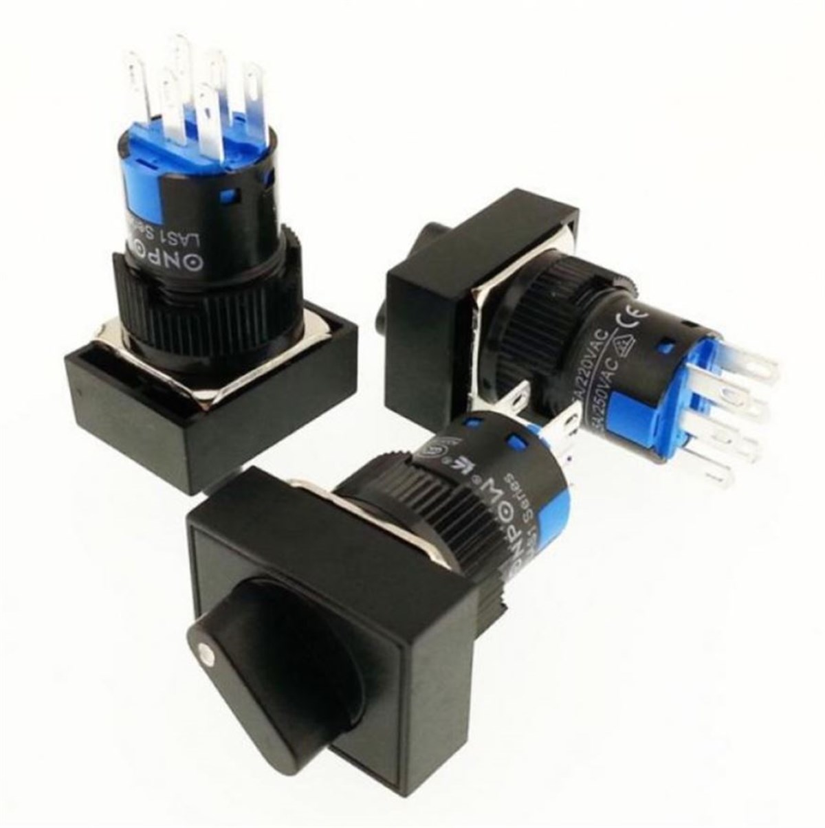 Dikdörtgen 16MM Kalıcı OFF-ON Mandal Buton LAS1-AJ-11X/21/N