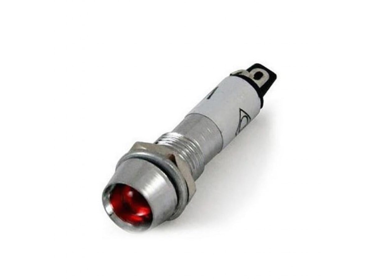 METAL SİNYAL LAMBASI 12V  8MM KIRMIZI  ( IC-225 )
