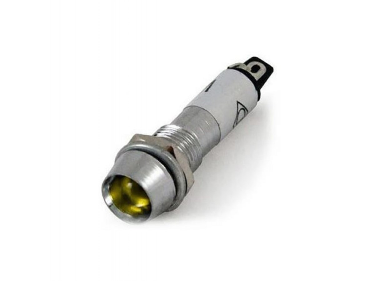 METAL SİNYAL LAMBASI 12V  8MM SARI  ( IC-225 )