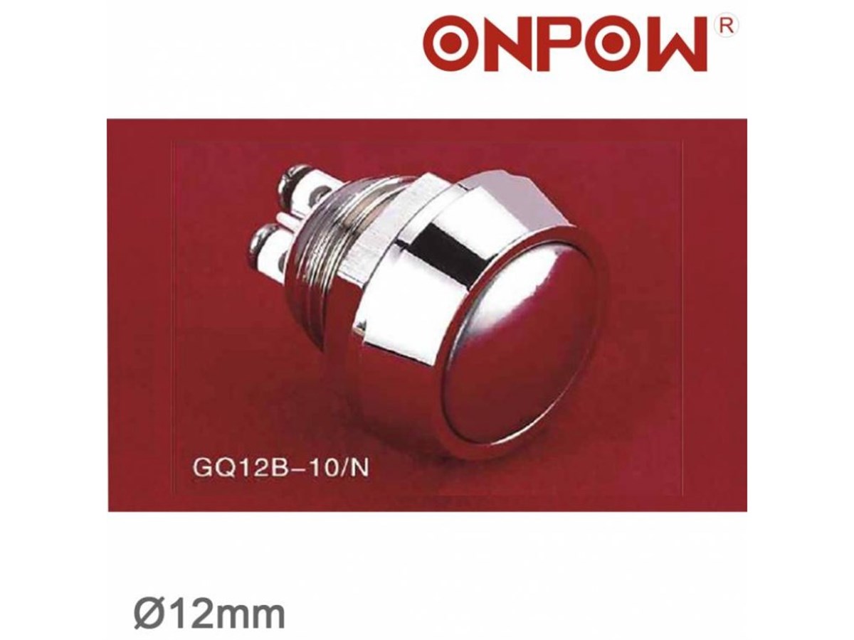 Onpow Yuvarlak 12MM Metal Yaylı Buton GQ12B-10