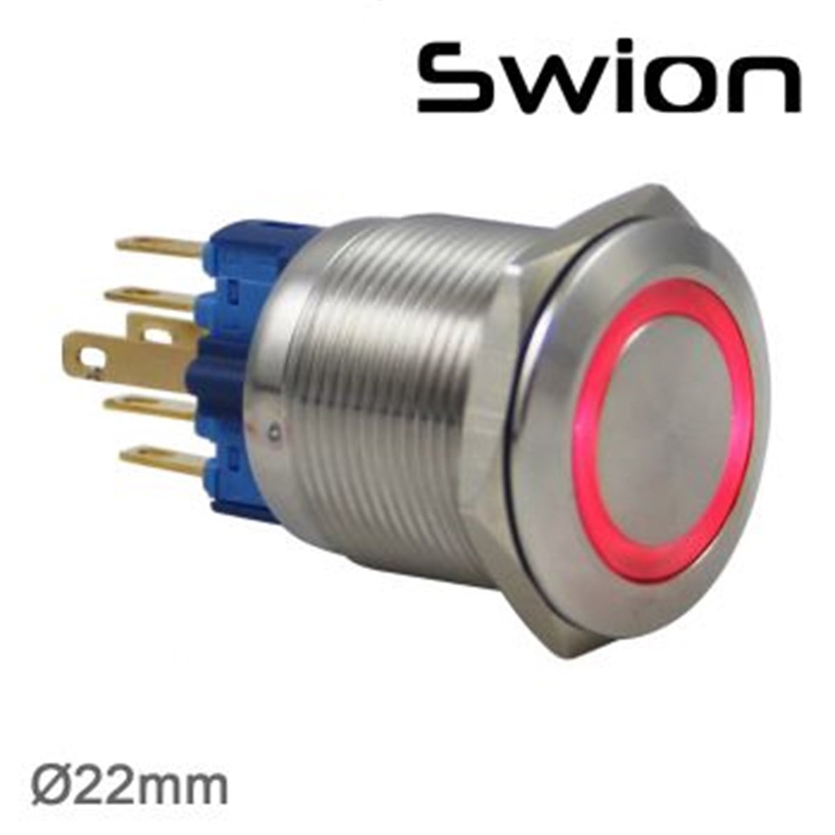 SWİON   22mm Metal LED'li Kalıcı Buton