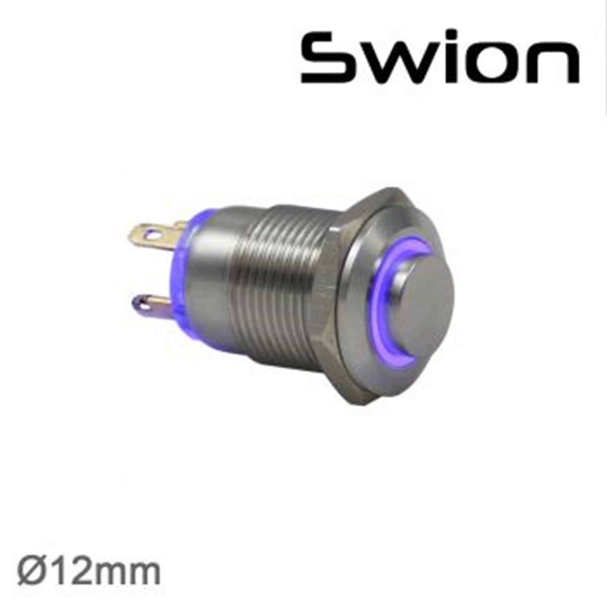 SWİON 12mm Metal LED'li Yaylı Buton