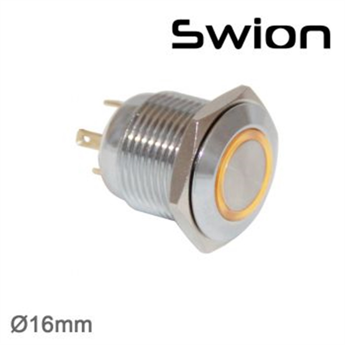 Swion 16mm Metal LED'li IP67 Yaylı Buton D34