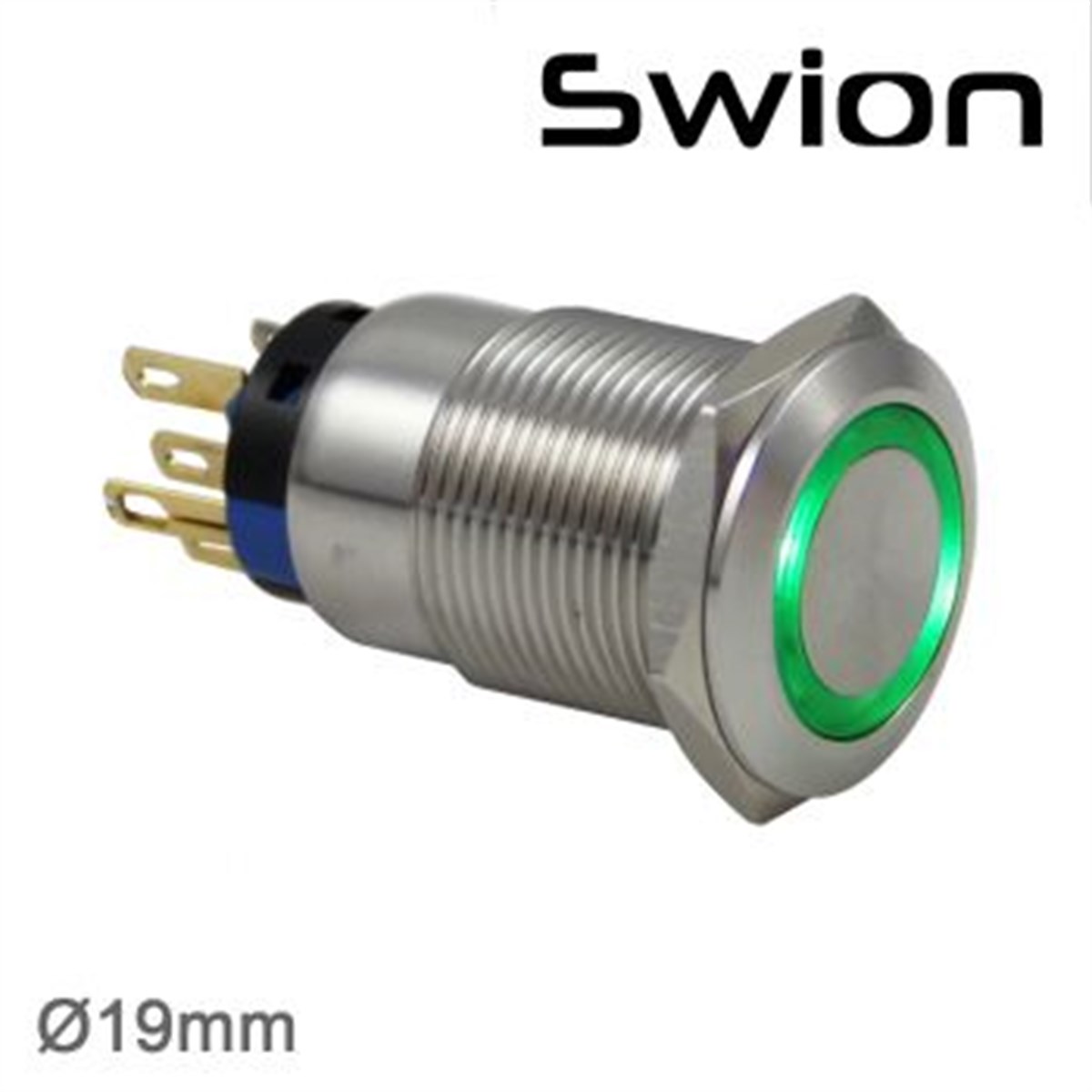 Swion 19mm Metal LED'li IP67 Yaylı Buton D1