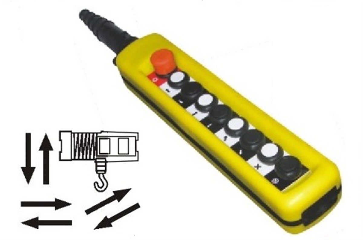 XAC-A8813 Tek Hız- 8 Yön + Acil Stoplu Vinç Butonu