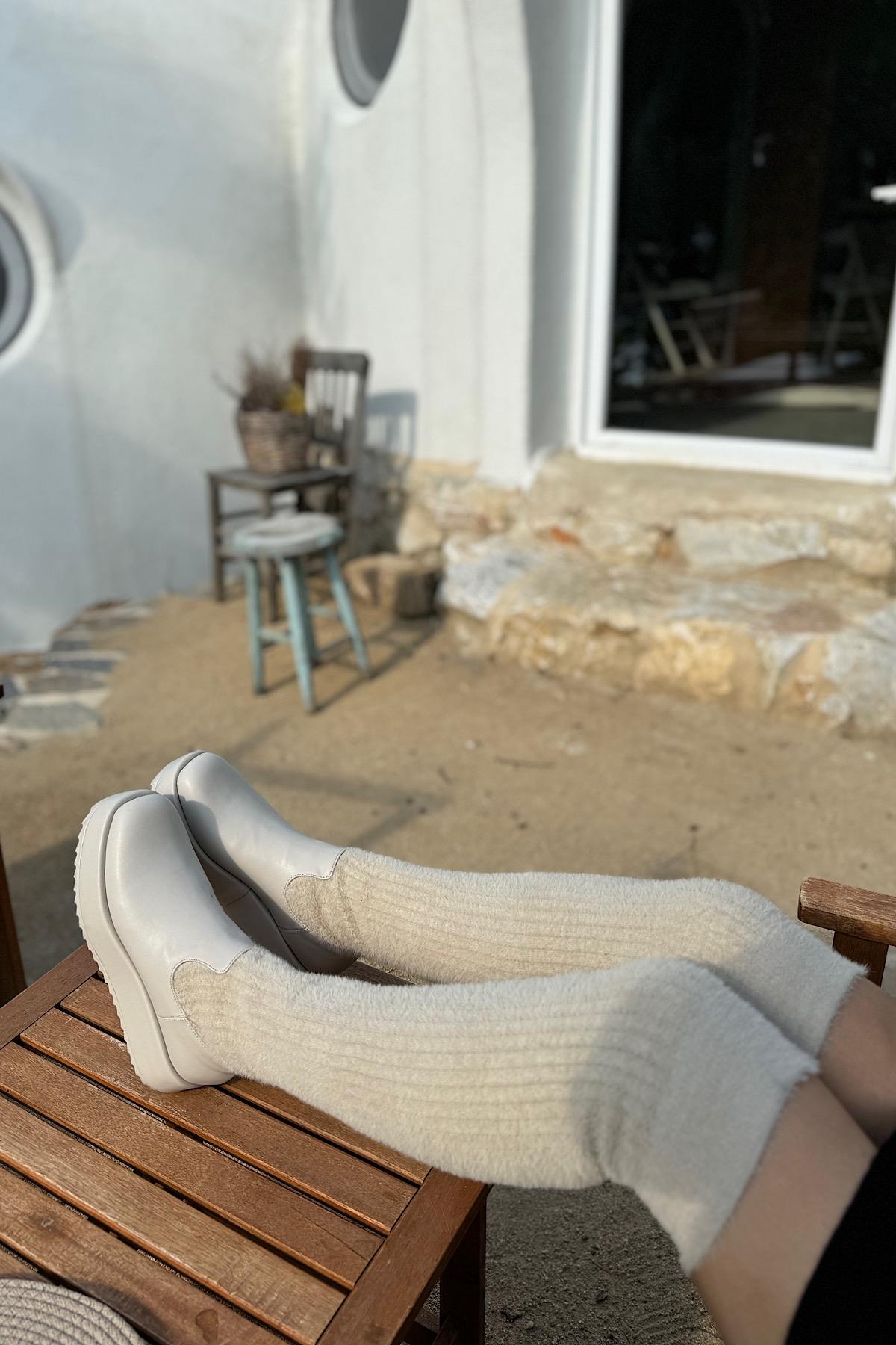 Glenn Bej Triko Kadın Çizme