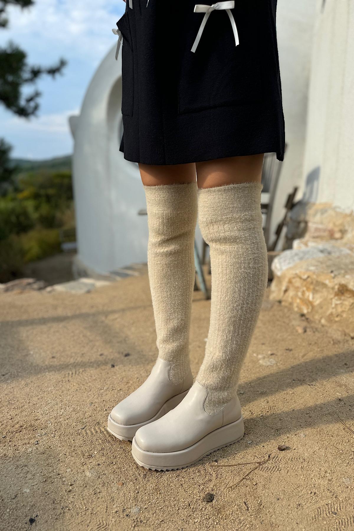 Glenn Bej Triko Kadın Çizme