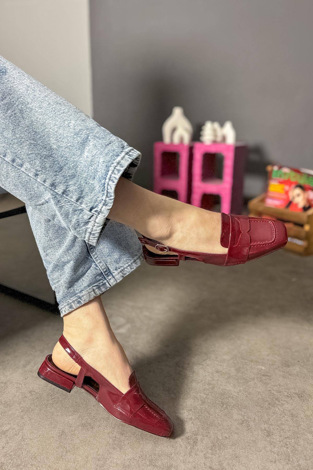 Pier Bordo Rugan Kadın Babet