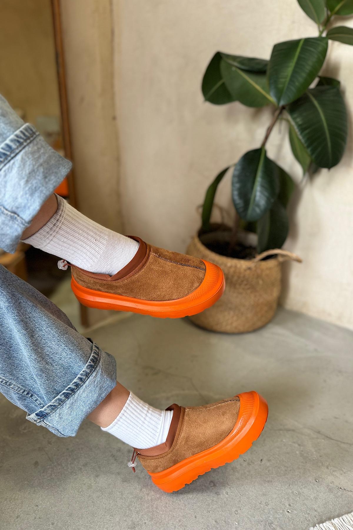 Riga Taba Süet İçi Kürk Detaylı Kadın Bot