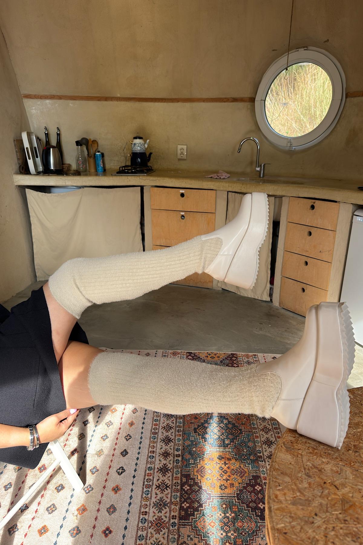 Rubi Bej Triko Kadın Çizme