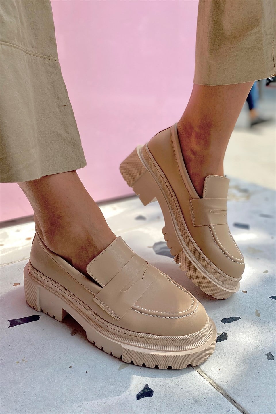 Sandra Nude Cilt Kadın Loafer Ayakkabı