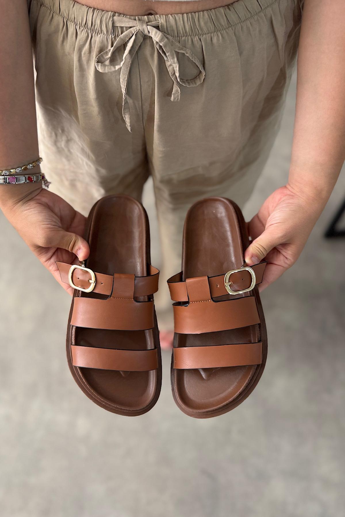 Zena Taba Kafes Detaylı Kadın Sandalet