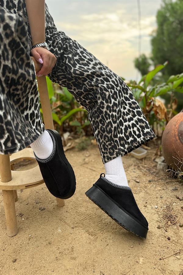 Aliza Siyah Süet Kürklü Bot