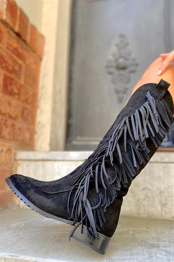 Barbara Siyah Dallas Kadın Topuklu Çizme