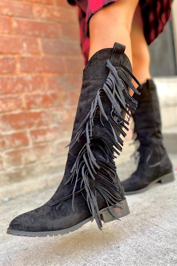 Barbara Siyah Dallas Kadın Topuklu Çizme