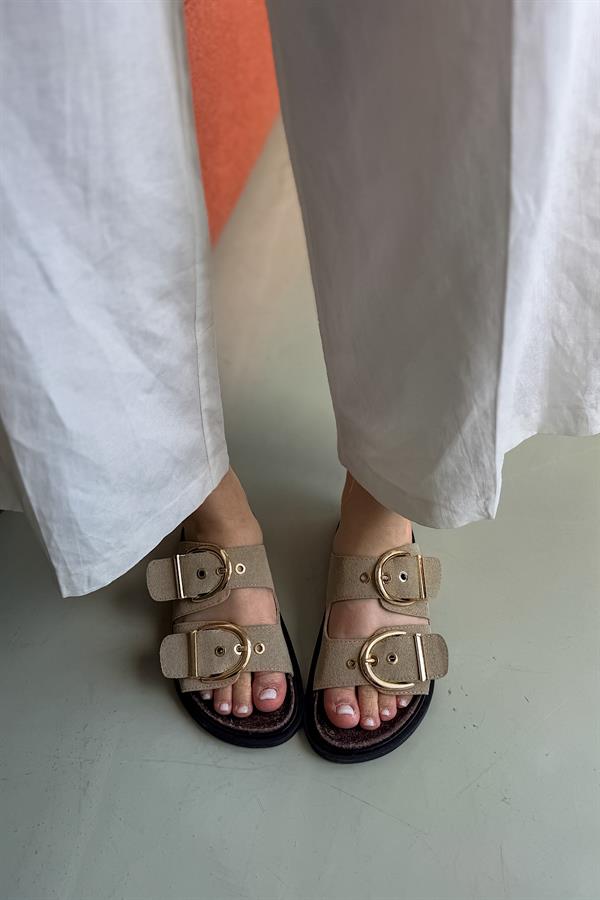 Boris Vizon Çift Toka Detaylı Kadın Terlik