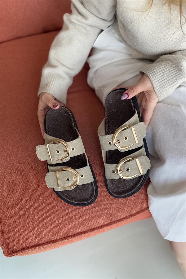 Boris Vizon Çift Toka Detaylı Kadın Terlik