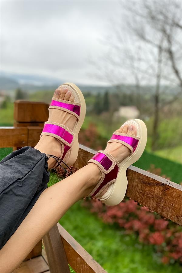 Delka Fuşya Çırtlı Kadın Sandelet