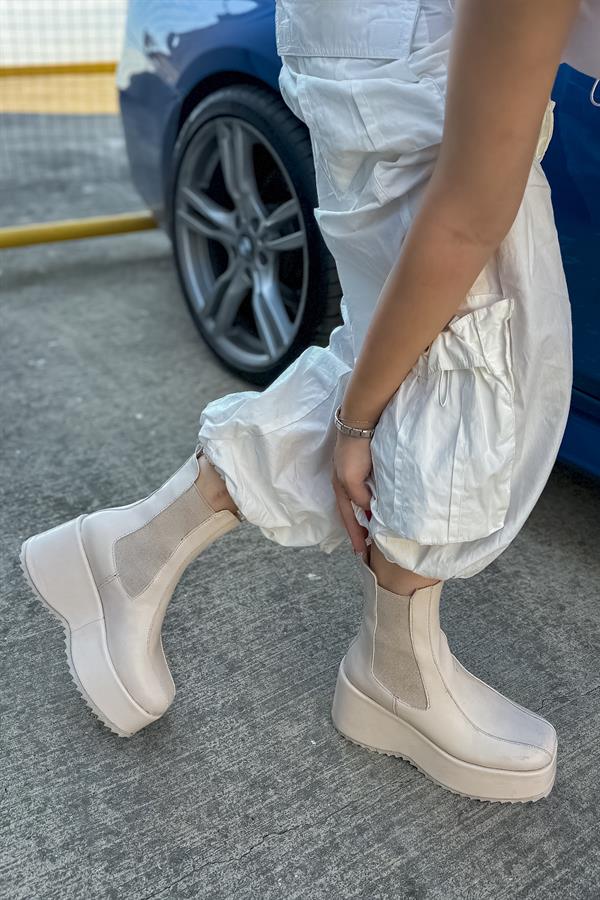 Dylan Bej Lastik Detaylı Kadın Bot