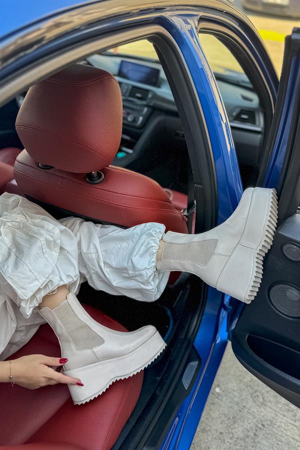 Dylan Bej Lastik Detaylı Kadın Bot