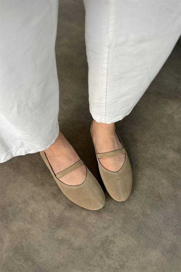 Fersa Bej Hakiki Deri Tek Biye Detaylı Kadın Babet