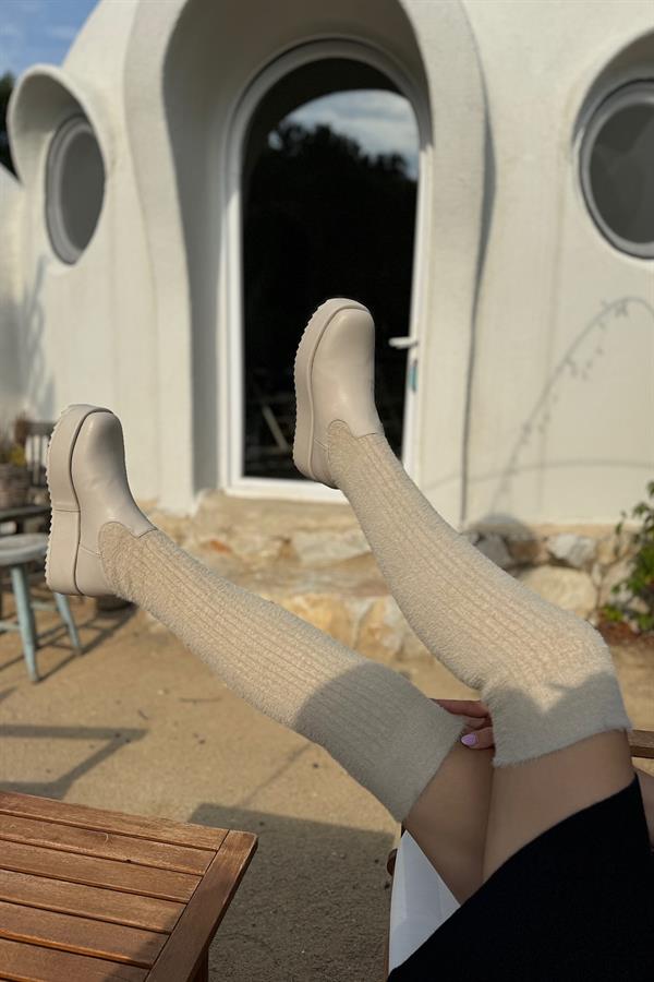 Glenn Bej Triko Kadın Çizme