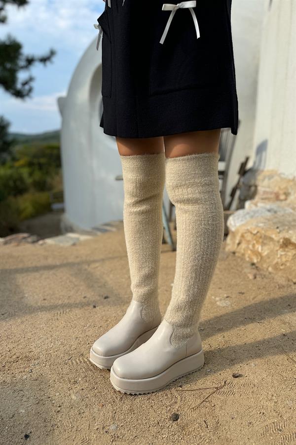 Glenn Bej Triko Kadın Çizme