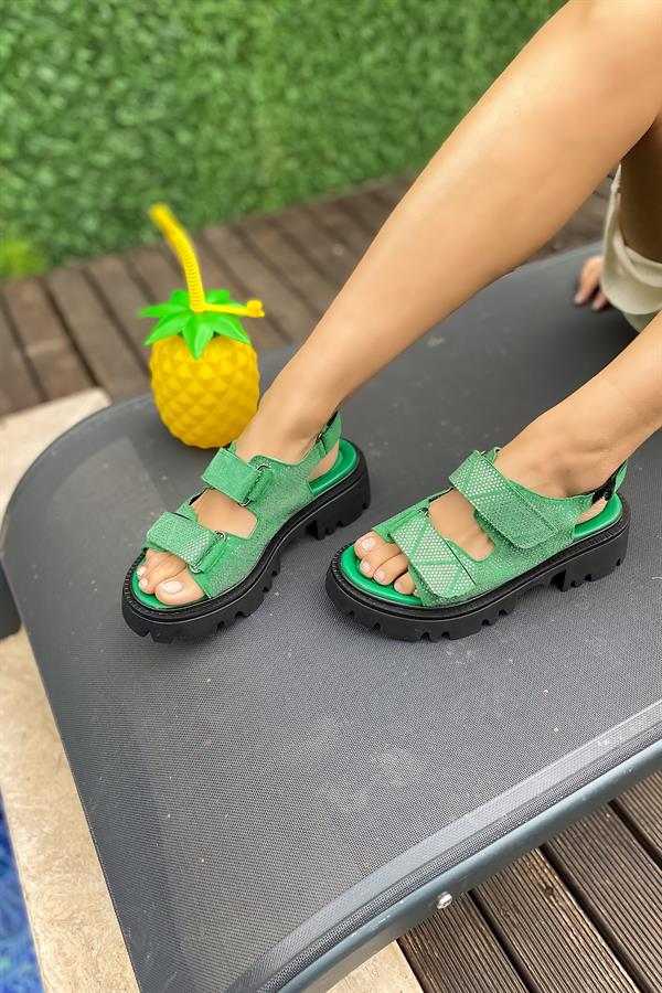 Goniva Yeşil Taşlı Kadın Sandelet