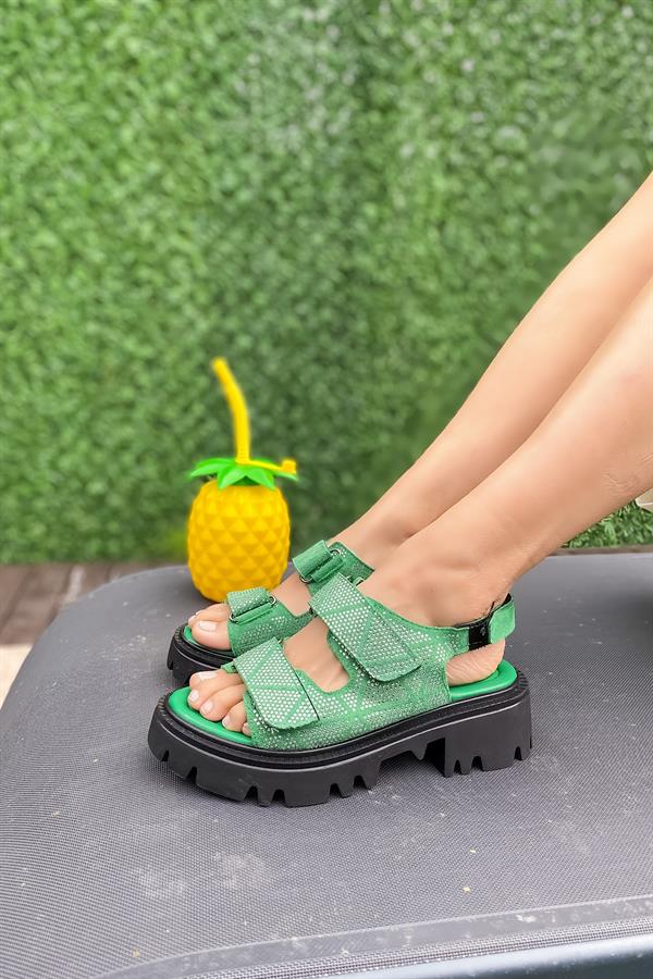 Goniva Yeşil Taşlı Kadın Sandelet