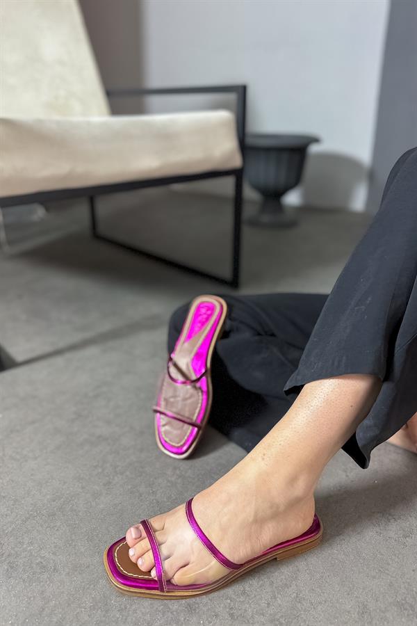 Jeff Fuşya Şeffaf Kadın Terlik