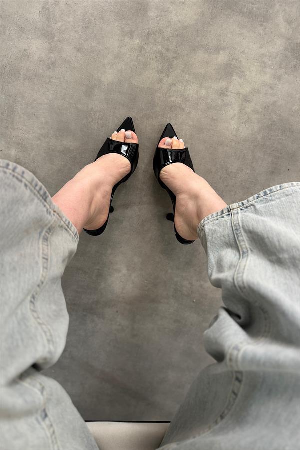 Lies  Siyah Rugan Kadın Topuklu Ayakkabı