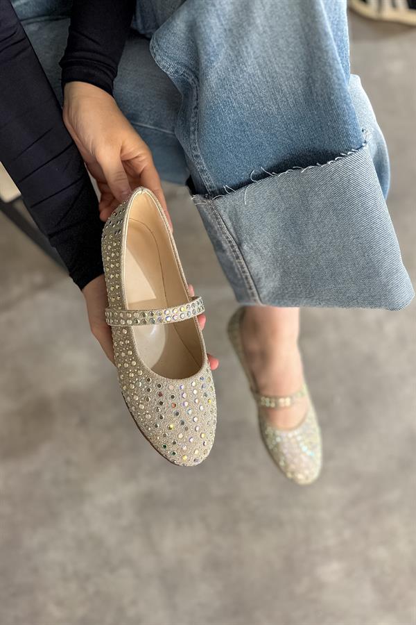 Mita Bej Taş Detaylı Kadın Babet