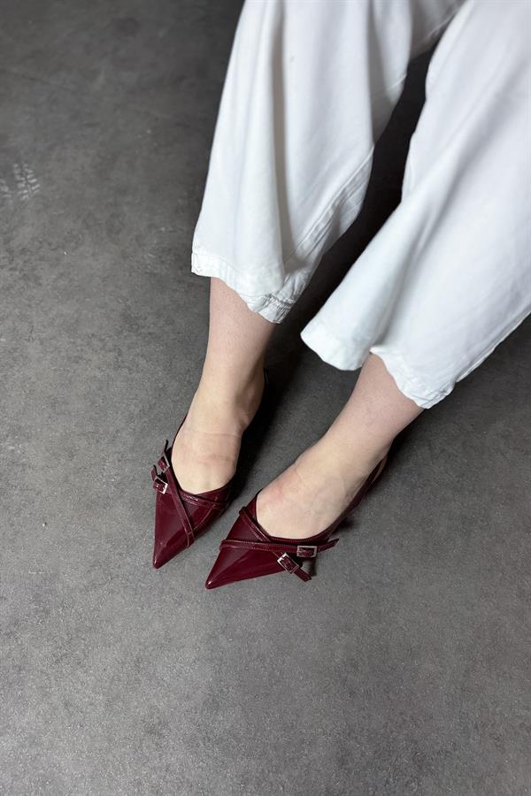 Neasa Bordo Biye Detaylı Kadın Babet