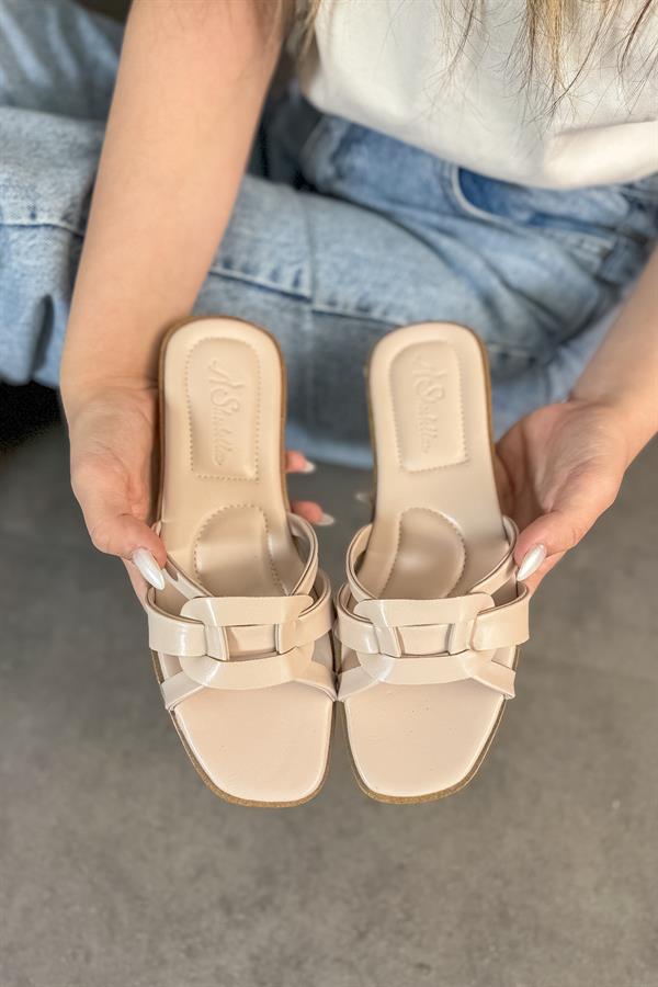 Patrick Bej Düğüm Cilt Detaylı Kadın Terlik